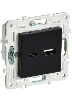 SKANDY Розетка USB A+C 18Вт SK-R13Bl черный IEK