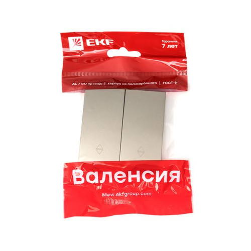 Валенсия лиц. панель выключателя 2-кл. проходного 10А кашемир EKF Валенсия лиц. панель выключателя 2-кл. проходного 10А кашемир EKF
