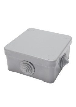 Коробка разветвительная STEKKER EBX10-34-44 250/380В, 75*75*44мм, 10А, 4 ввода, IP53, светло-серая (КЭМ 3-10-4 (П))