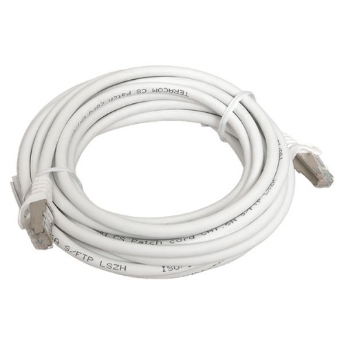 Патч-корд TERACOM CS Cat.6A экран. S/FTP LSZH белый (5,0м)