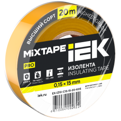 MIXTAPE PRO Изолента 0,15х15мм желтая 20м IEK