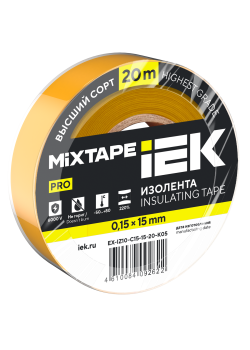 MIXTAPE PRO Изолента 0,15х15мм желтая 20м IEK