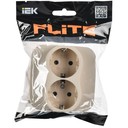 FLITE Розетка 2-местная с заземлением с защитными шторками безвинтовое крепление 16А РСш12-1-А-ФлЛ льняной IEK FLITE Розетка 2-местная с заземлением с защитными шторками безвинтовое крепление 16А РСш12-1-А-ФлЛ льняной IEK