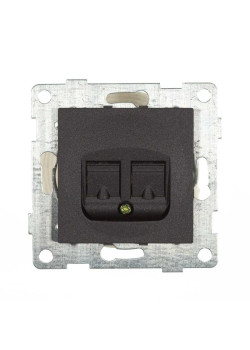 Розетка компьютерная 2-м СП Bravo RJ45 механизм графит GUSI С10К2-010