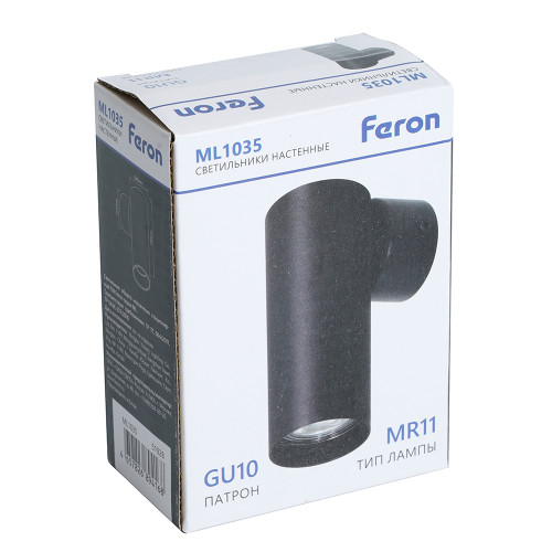 Светильник Feron ML1035 настенный под лампу GU10, черный Светильник Feron ML1035 настенный под лампу GU10, черный