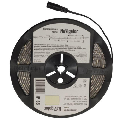 Лента светодиодная 71 420 NLS-5050R30-7.2 IP20 12B R5 7.2Вт/м (уп.5м) Navigator 71420