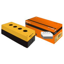 Корпус КП104 для кнопок, 4 места, желтый, IP54 TDM