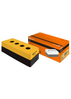 Корпус КП104 для кнопок, 4 места, желтый, IP54 TDM