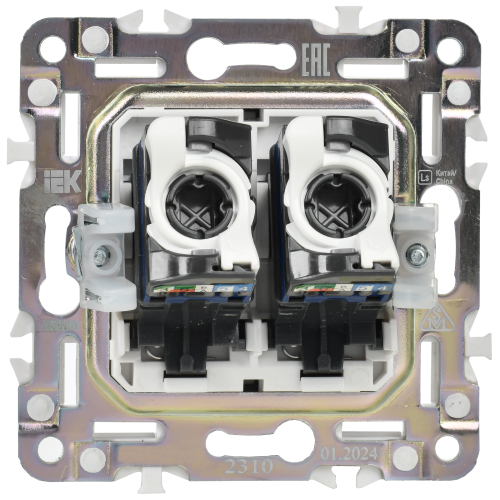 SKANDY Розетка компьютерная двойная RJ45 кат.6 SK-K04N металл никель IEK SKANDY Розетка компьютерная двойная RJ45 кат.6 SK-K04N металл никель IEK