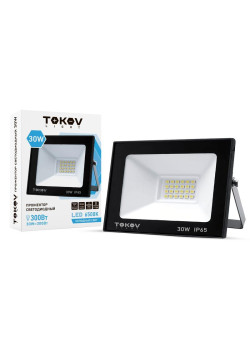 Прожектор светодиодный 30Вт 1700лм 6500К IP65 черн. (TKL) TOKOV ELECTRIC TKL-FL/LED-30-6.5K-IP65