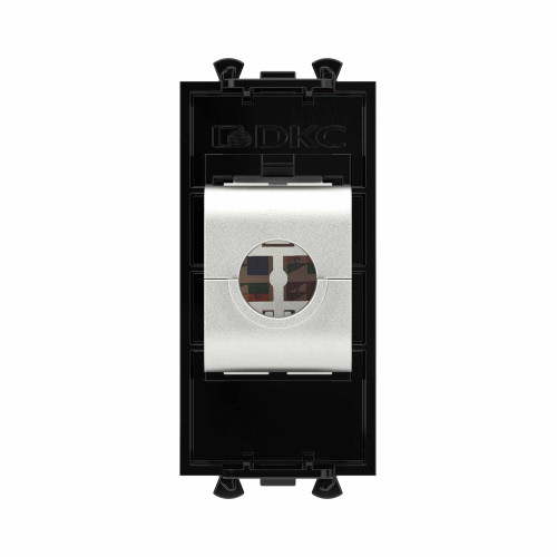 Компьютерная розетка RJ-45 без шторки модульная, кат.6 экранированная, Avanti, черный квадрат, 1 модуль Компьютерная розетка RJ-45 без шторки модульная, кат.6 экранированная, Avanti, черный квадрат, 1 модуль