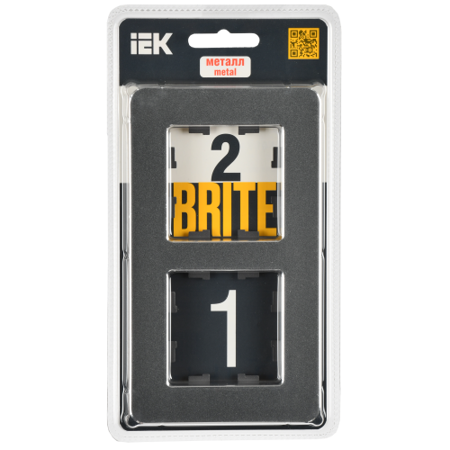 BRITE Рамка 2-местная РУ-2-1-Бр металл титан RE IEK BRITE Рамка 2-местная РУ-2-1-Бр металл титан RE IEK