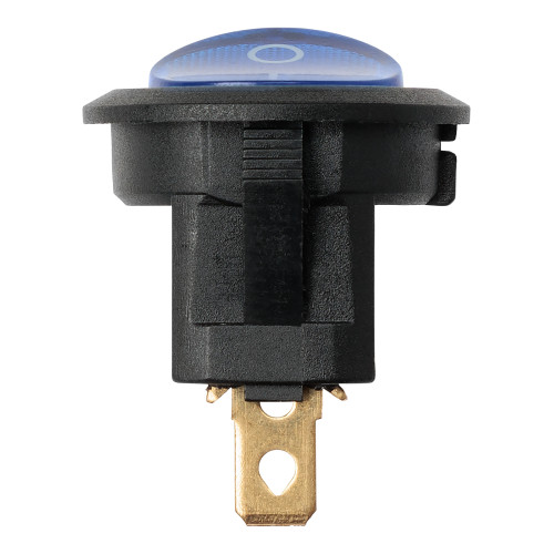 Выключатель клавишный круглый MIRS-101-3-B 250В AC/DC, 1P, 6А, (3с), ON-OFF, черный корпус, синяя клавиша с LED подсветкой TDM Выключатель клавишный круглый MIRS-101-3-B 250В AC/DC, 1P, 6А, (3с), ON-OFF, черный корпус, синяя клавиша с LED подсветкой TDM
