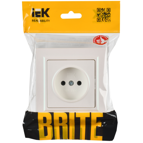 BRITE Розетка 1-местная без заземления без защитных шторок 10А в сб. РСР10-1-0-БрЖ жемчуг IEK BRITE Розетка 1-местная без заземления без защитных шторок 10А в сб. РСР10-1-0-БрЖ жемчуг IEK