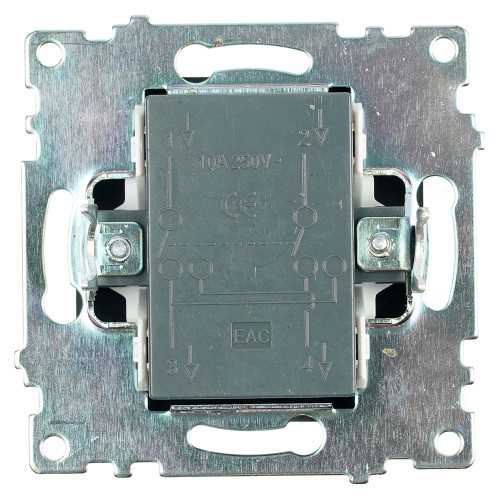 Переключатель перекрестный 1-клавишный (механизм), STEKKER GLS10-7110-05, 250V, 10А, серия Катрин, черный Переключатель перекрестный 1-клавишный (механизм), STEKKER GLS10-7110-05, 250V, 10А, серия Катрин, черный