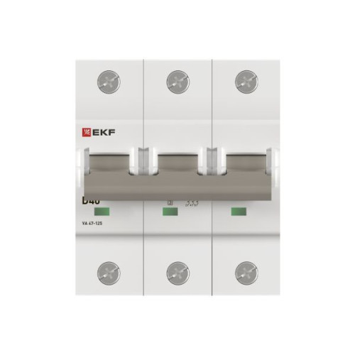 Авт. выкл. ВА 47-125 3P 40А (D) 15кА PROXIMA EKF Авт. выкл. ВА 47-125 3P 40А (D) 15кА PROXIMA EKF