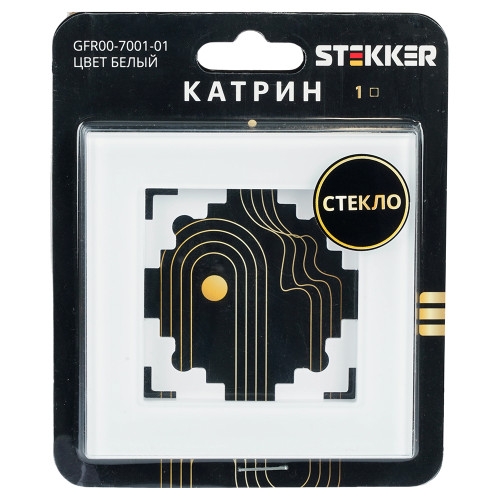 Рамка 1-местная, стекло, STEKKER, GFR00-7001-01, серия Катрин, белый Рамка 1-местная, стекло, STEKKER, GFR00-7001-01, серия Катрин, белый