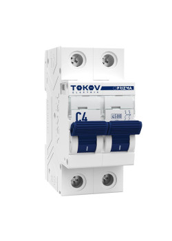 Выключатель автоматический модульный 2П 4А 4.5кА х-ка C TOKOV Electric TKE-PZ45-MCBI-2-4-C