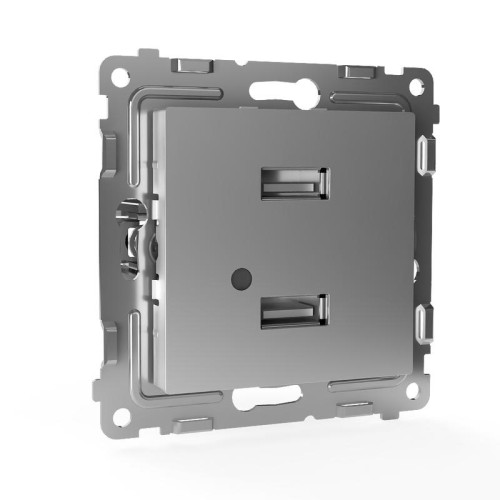 Розетка 2-м USB СП Pixel тип A+A 5В 1х2.1А 2х1.05А механизм алюм. TOKOV ELECTRIC TKE-PX-2USB-C03 Розетка 2-м USB СП Pixel тип A+A 5В 1х2.1А 2х1.05А механизм алюм. TOKOV ELECTRIC TKE-PX-2USB-C03