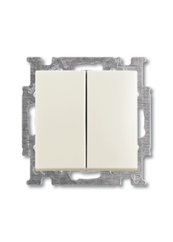 Выключатель 2-кл. 1п СП Basic 55 10А IP20 с клавишей механизм chalet-white ABB 2CKA001012A2187