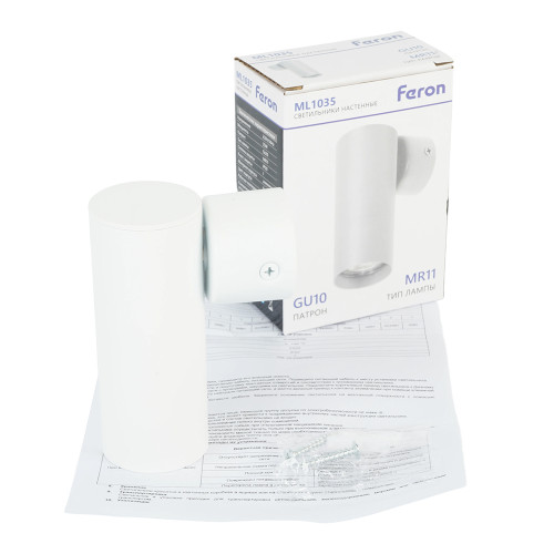 Светильник Feron ML1035 настенный под лампу GU10, черный Светильник Feron ML1035 настенный под лампу GU10, черный