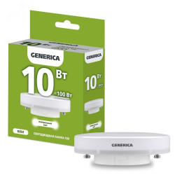 Лампа светодиодная T80 таблетка 10Вт 230В 4000К GX53 GENERICA