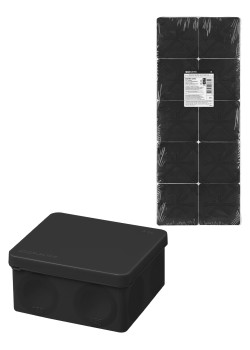 Коробка расп., двухкомп. для прямого монтажа ОП 100х100х50 мм, IP66, 8 вх., HF, черная, (10 шт) TDM