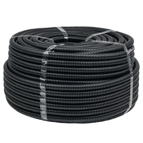 Труба гофр. безгалог. FRHF с протяжкой d63 мм (15 м) черн. EKF-Plast