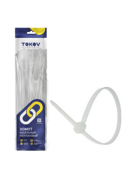 Хомут кабельный нейлоновый бел. 4.8х300 (уп.100шт) TOKOV ELECTRIC TKE-HNS-4.8-300-W/100