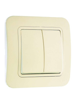 Выключатель 2-кл. СП Lillium 10А IP20 крем./крем. Makel 70203
