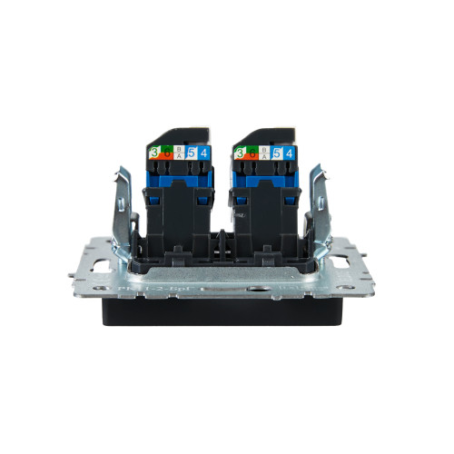 BRITE Розетка компьютерная двойная RJ45 кат.6 РК11-2-БрГ графит IEK BRITE Розетка компьютерная двойная RJ45 кат.6 РК11-2-БрГ графит IEK