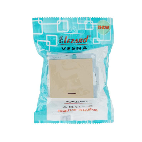 Выключатель с подсветкой VESNA зол. LEZARD 742-3688-111 Выключатель с подсветкой VESNA зол. LEZARD 742-3688-111