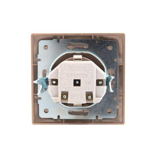 Розетка 1-м СП Mira 16А IP20 с заземл. защ. шторки со вставкой керамика свет. корич. перламутр. LEZARD 701-3131-124 Розетка 1-м СП Mira 16А IP20 с заземл. защ. шторки со вставкой керамика свет. корич. перламутр. LEZARD 701-3131-124