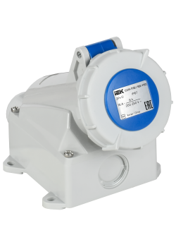 Розетка стационарная ССИ-1132 16А-6ч 220В 2P+PE IP67 IEK