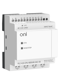 ПЛК 410 Модуль ЦПУ 8 DI 4 RO 220В AC с Ethernet портом без экрана ONI