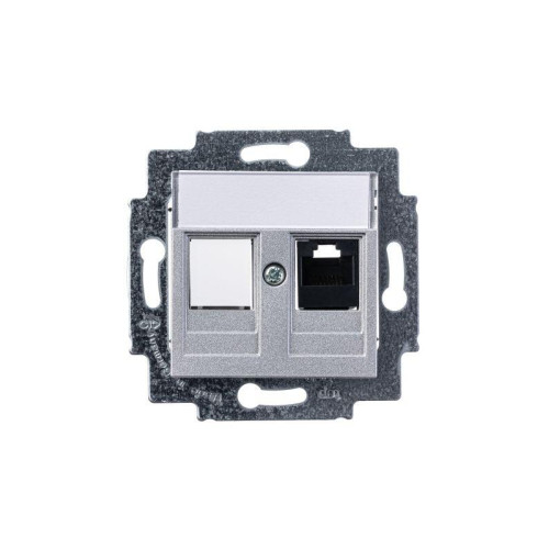 Розетка компьютерная Levit RJ45 кат.5E с заглушкой серебр. ABB 2CHH295117A6070 Розетка компьютерная Levit RJ45 кат.5E с заглушкой серебр. ABB 2CHH295117A6070