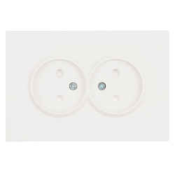 Розетка 2-местная с з/ш, б/з, СЗК, STEKKER, 250В, 16А, серия Эмили, RST16-5116-01ZK, белый фарфор, soft touch