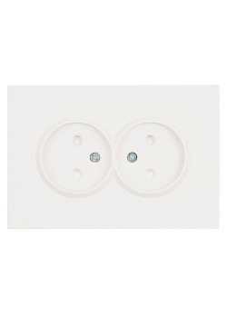 Розетка 2-местная с защитной шторкой, STEKKER, б/з, 250В, 16А, серия Эмили, RST16-5116-01, белый фарфор, soft touch