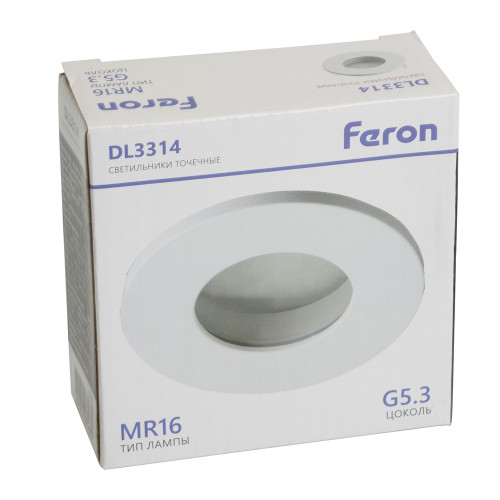 Светильник встраиваемый Feron DL3114 потолочный MR16 G5.3 белый IP44