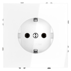 Розетка 1-м СП S70 16А с заземл. механизм бел. глянцевый Voltum VLS040101