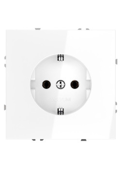 Розетка 1-м СП S70 16А с заземл. механизм бел. глянцевый Voltum VLS040101