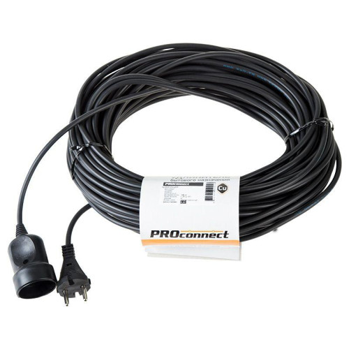 Удлинитель-шнур 1х30м без заземл. 6А IP20 1.3кВт ПВС 2х0.75 черн. PROCONNECT 11-7116 Удлинитель-шнур 1х30м без заземл. 6А IP20 1.3кВт ПВС 2х0.75 черн. PROCONNECT 11-7116