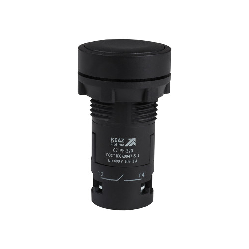Кнопка с фиксацией OptiSignal Compact D22 C7-PH-220 черная 2НО XB7NH23
