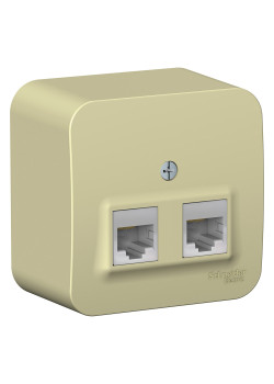 BLANCA О/У РОЗЕТКА двойная компьютерная RJ45, кат.5E, ИЗОЛ.ПЛ., БЕЖЕВЫЙ
