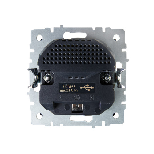 BRITE Розетка 1-местная с заземлением с защитными шторками 16А с USB A+A 5В 2,1А РЮш10-1-БрМ маренго IEK BRITE Розетка 1-местная с заземлением с защитными шторками 16А с USB A+A 5В 2,1А РЮш10-1-БрМ маренго IEK