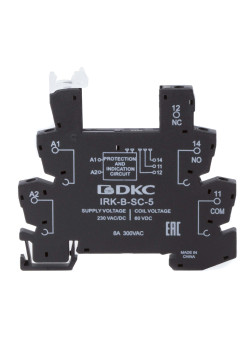 Колодка ультратонкая для реле серии RIS, вх. напр. 230V AC/DC, винт. клеммы