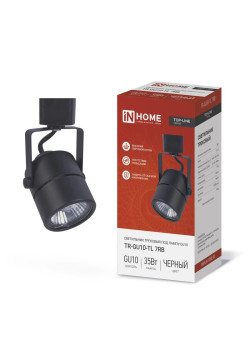 Светильник трековый под лампу TR-GU10-TL 7RB GU10 230В круг TOP-LINE черн. IN HOME 4690612043050