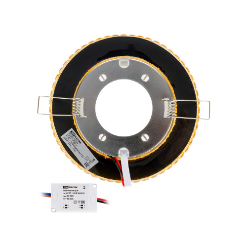 Светильник встраиваемый СВ 03-17 GХ53 230В LED подсветка 5 Вт золото/хром TDM