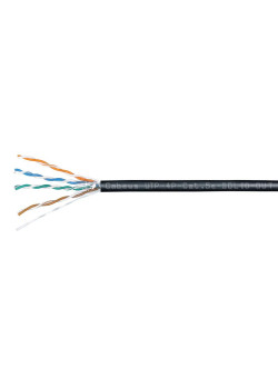 Кабель витая пара U/UTP кат.5E 4х2х24AWG solid HDPE LSZH-UV OUTDOOR UTP-4P-Cat.5e-SOLID-OUT-LSZH-UV черн. (уп.305м) Cabeus 7172c