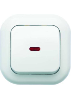 Выключатель 1-кл. СП Валентина 10А IP20 С16-068 с индикацией бел. Кунцево 7645